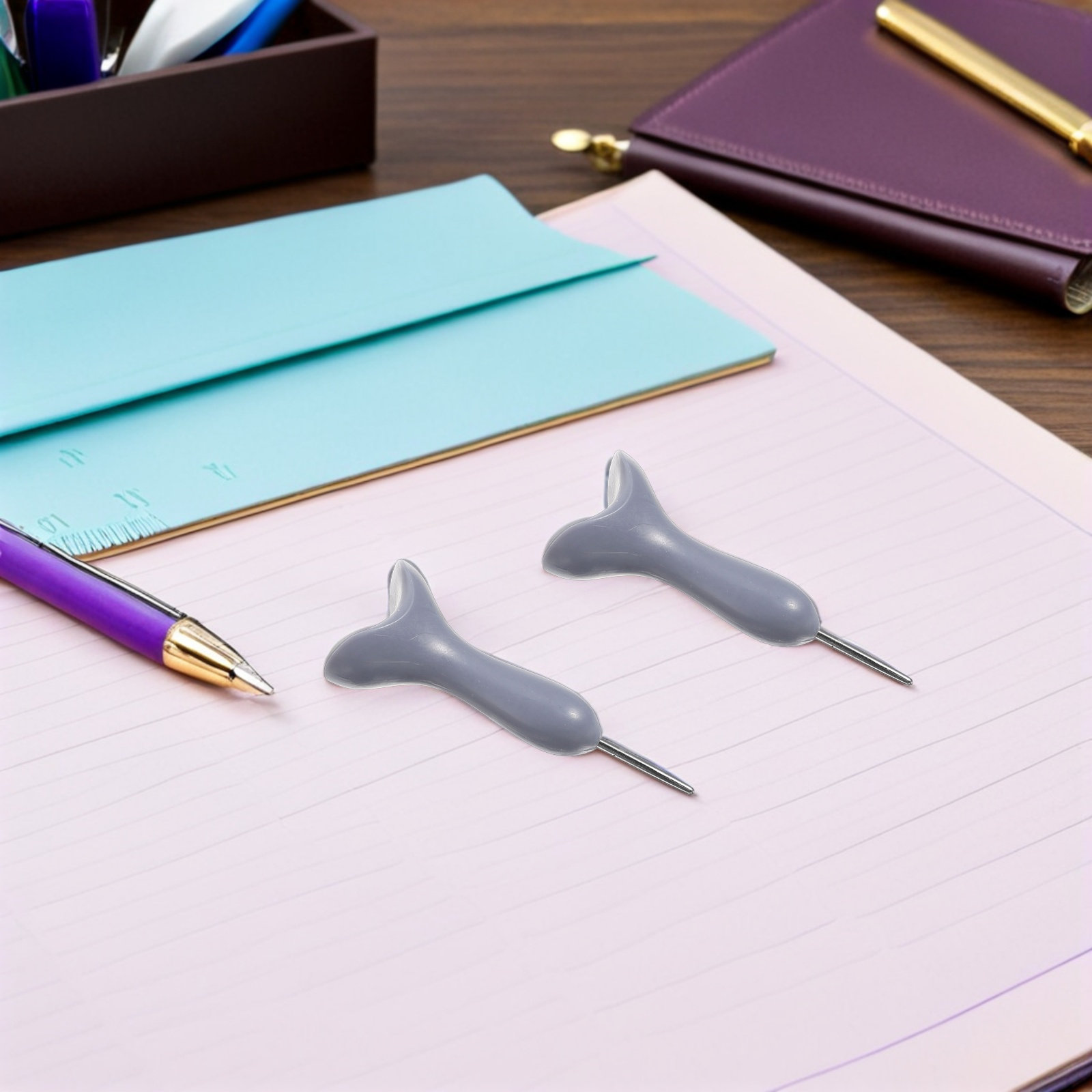 2Pcs Braille Stylus Pen Grey L - Writing Tools review and price